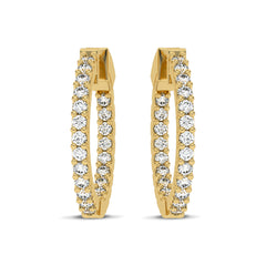 2 CT. Round Lab Created Diamond Inside Out Hoop Earrings