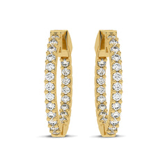 2 CT. Round Lab Created Diamond Inside Out Hoop Earrings
