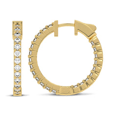 2 CT. Round Lab Created Diamond Inside Out Hoop Earrings
