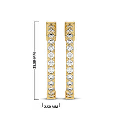 2 CT. Round Lab Created Diamond Inside Out Hoop Earrings
