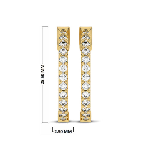 2 CT. Round Lab Created Diamond Inside Out Hoop Earrings