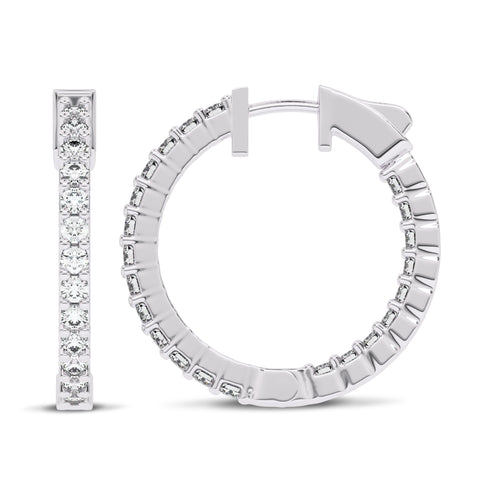 2 CT. Round Lab Created Diamond Inside Out Hoop Earrings