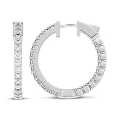 2 CT. Round Diamond Inside Out Hoop Earrings