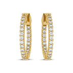 2 CT. Round Lab Created Diamond Inside Out Hoop Earrings