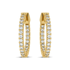 2 CT. Round Diamond Inside Out Hoop Earrings