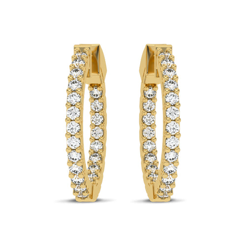2 CT. Round Diamond Inside Out Hoop Earrings