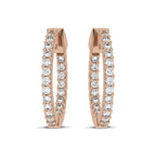 2 CT. Round Diamond Inside Out Hoop Earrings