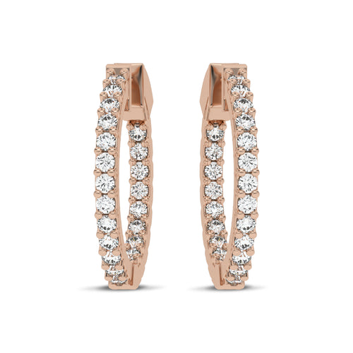 2 CT. Round Diamond Inside Out Hoop Earrings