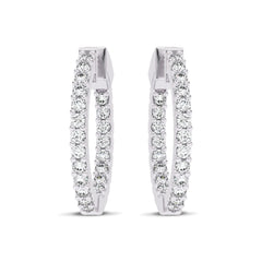 2 CT. Round Diamond Inside Out Hoop Earrings