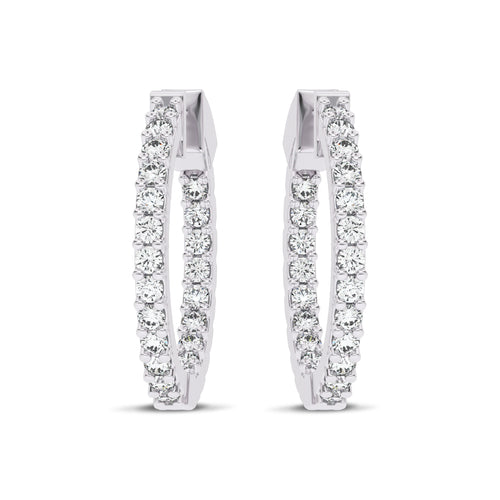 2 CT. Round Diamond Inside Out Hoop Earrings