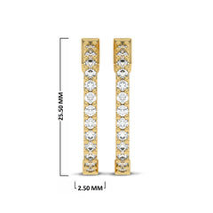2 CT. Round Lab Created Diamond Inside Out Hoop Earrings