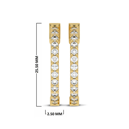 2 CT. Round Lab Created Diamond Inside Out Hoop Earrings