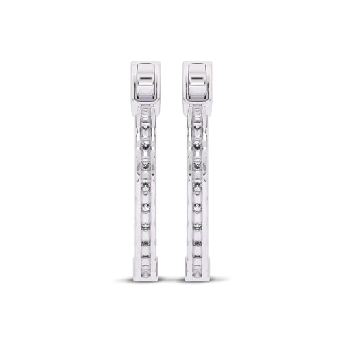 2 CT. Round Lab Created Diamond Inside Out Hoop Earrings