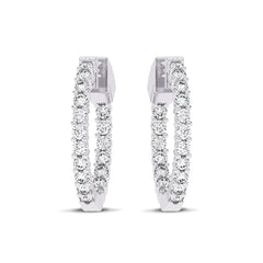 1 1/2 CT. Round Lab Created Diamond Inside Out Hoop Earrings