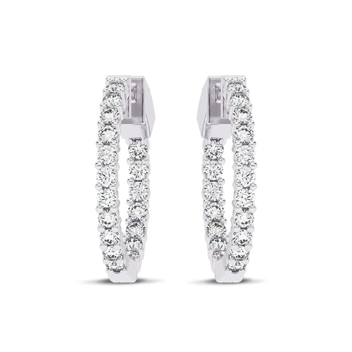 1 1/2 CT. Round Lab Created Diamond Inside Out Hoop Earrings