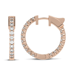 1 1/2 CT. Round Lab Created Diamond Inside Out Hoop Earrings