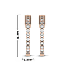 1 1/2 CT. Round Lab Created Diamond Inside Out Hoop Earrings