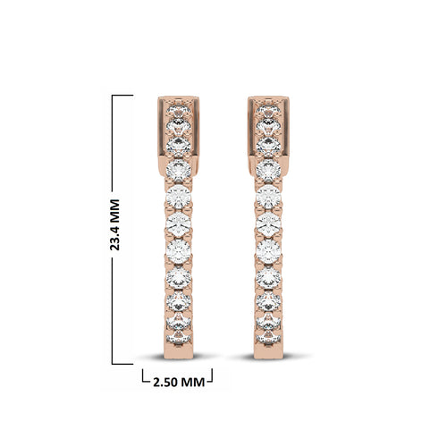 1 1/2 CT. Round Lab Created Diamond Inside Out Hoop Earrings