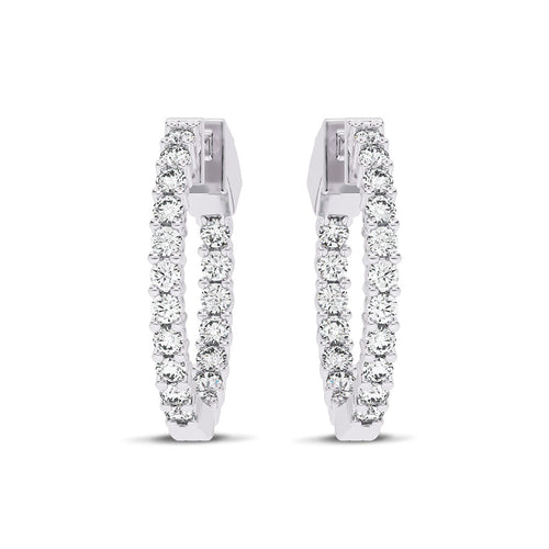 1 1/2 CT. Round Lab Created Diamond Inside Out Hoop Earrings