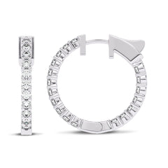 1 1/2 CT. Round Lab Created Diamond Inside Out Hoop Earrings