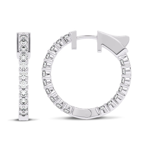 1 1/2 CT. Round Lab Created Diamond Inside Out Hoop Earrings