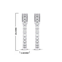 1 1/2 CT. Round Lab Created Diamond Inside Out Hoop Earrings