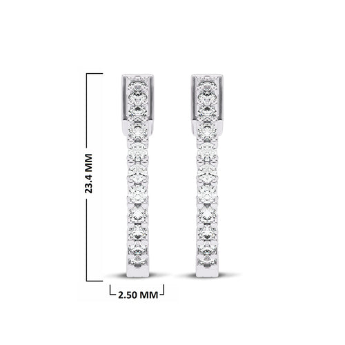 1 1/2 CT. Round Lab Created Diamond Inside Out Hoop Earrings
