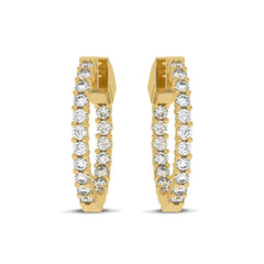 1 1/2 CT. Round Lab Created Diamond Inside Out Hoop Earrings