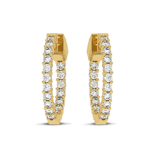 1 1/2 CT. Round Lab Created Diamond Inside Out Hoop Earrings