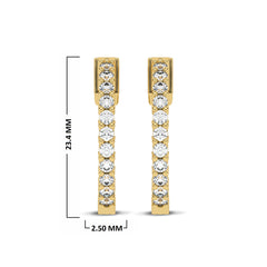 1 1/2 CT. Round Lab Created Diamond Inside Out Hoop Earrings