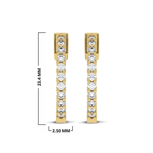 1 1/2 CT. Round Lab Created Diamond Inside Out Hoop Earrings