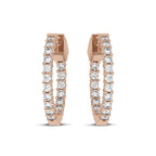 1 1/2 CT. Round Lab Created Diamond Inside Out Hoop Earrings