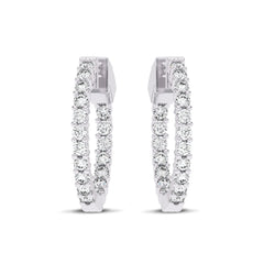 1 1/2 CT. Round Diamond Inside Out Hoop Earrings