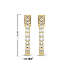 1 1/2 CT. Round Diamond Inside Out Hoop Earrings