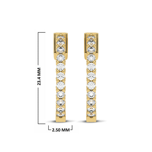 1 1/2 CT. Round Diamond Inside Out Hoop Earrings