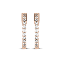 1 1/2 CT. Round Diamond Inside Out Hoop Earrings