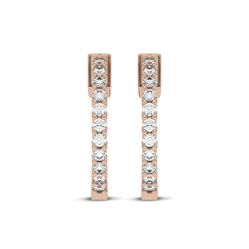 1 1/2 CT. Round Diamond Inside Out Hoop Earrings