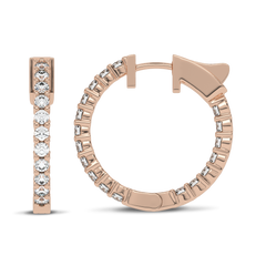 1 1/2 CT. Round Diamond Inside Out Hoop Earrings