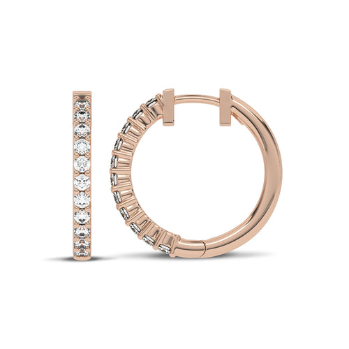 1/2 CT. Round Lab Created Diamond Eternity Hoop Earrings