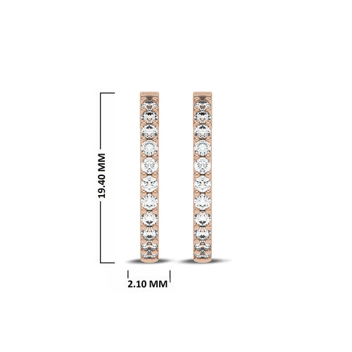 1/2 CT. Round Lab Created Diamond Eternity Hoop Earrings