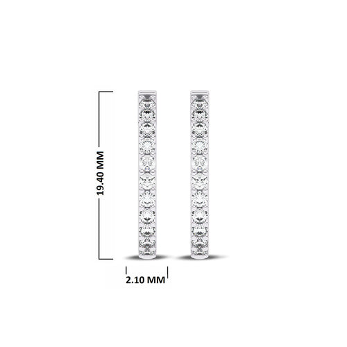 1/2 CT. Round Lab Created Diamond Eternity Hoop Earrings
