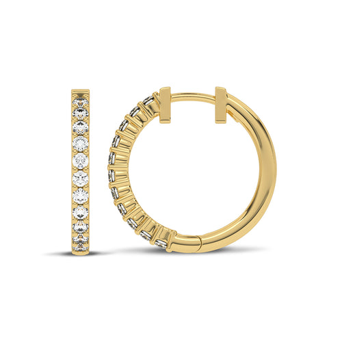 1/2 CT. Round Lab Created Diamond Eternity Hoop Earrings