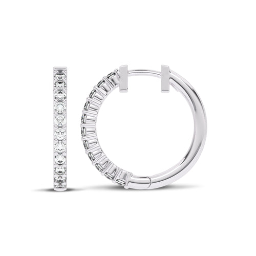1/2 CT. Round Lab Created Diamond Eternity Hoop Earrings