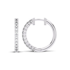 1/2 CT. Round Natural Diamond Eternity Hoop Earrings