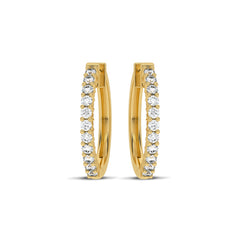 1/2 CT. Round Natural Diamond Eternity Hoop Earrings