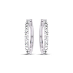 1/2 CT. Round Natural Diamond Eternity Hoop Earrings