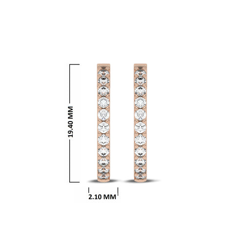 1/2 CT. Round Lab Created Diamond Eternity Hoop Earrings