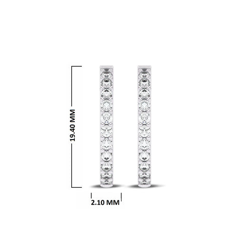 1/2 CT. Round Lab Created Diamond Eternity Hoop Earrings