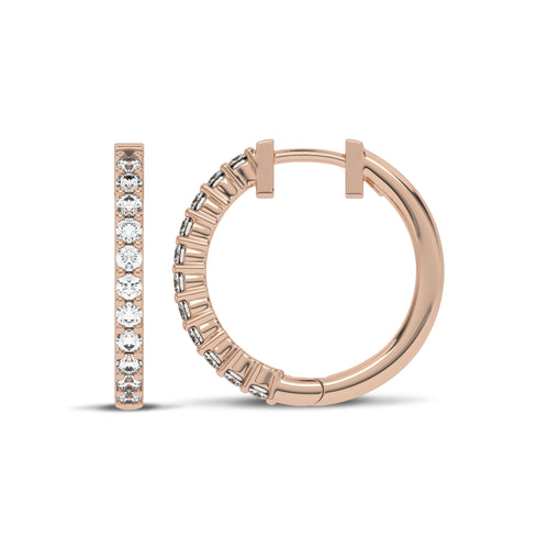 1/2 CT. Round Lab Created Diamond Eternity Hoop Earrings