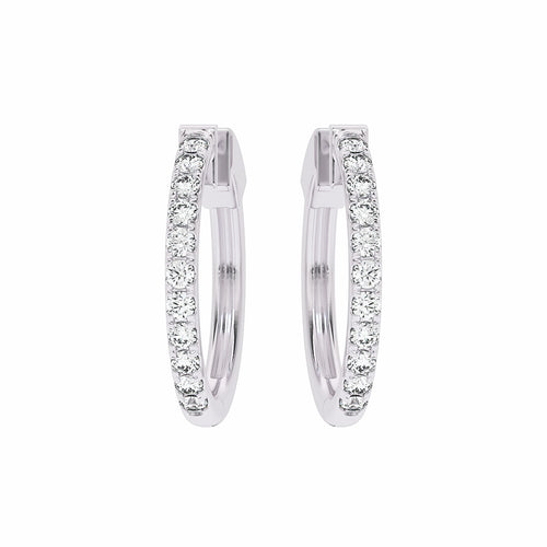 1 CT. Round Diamond Lab Created Eternity Hoop Earrings